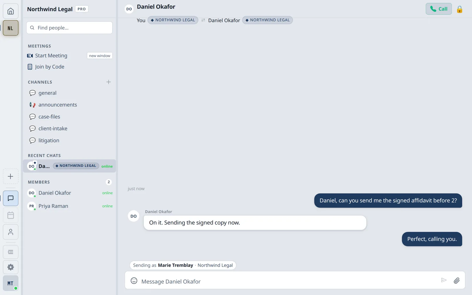 Canium direct message